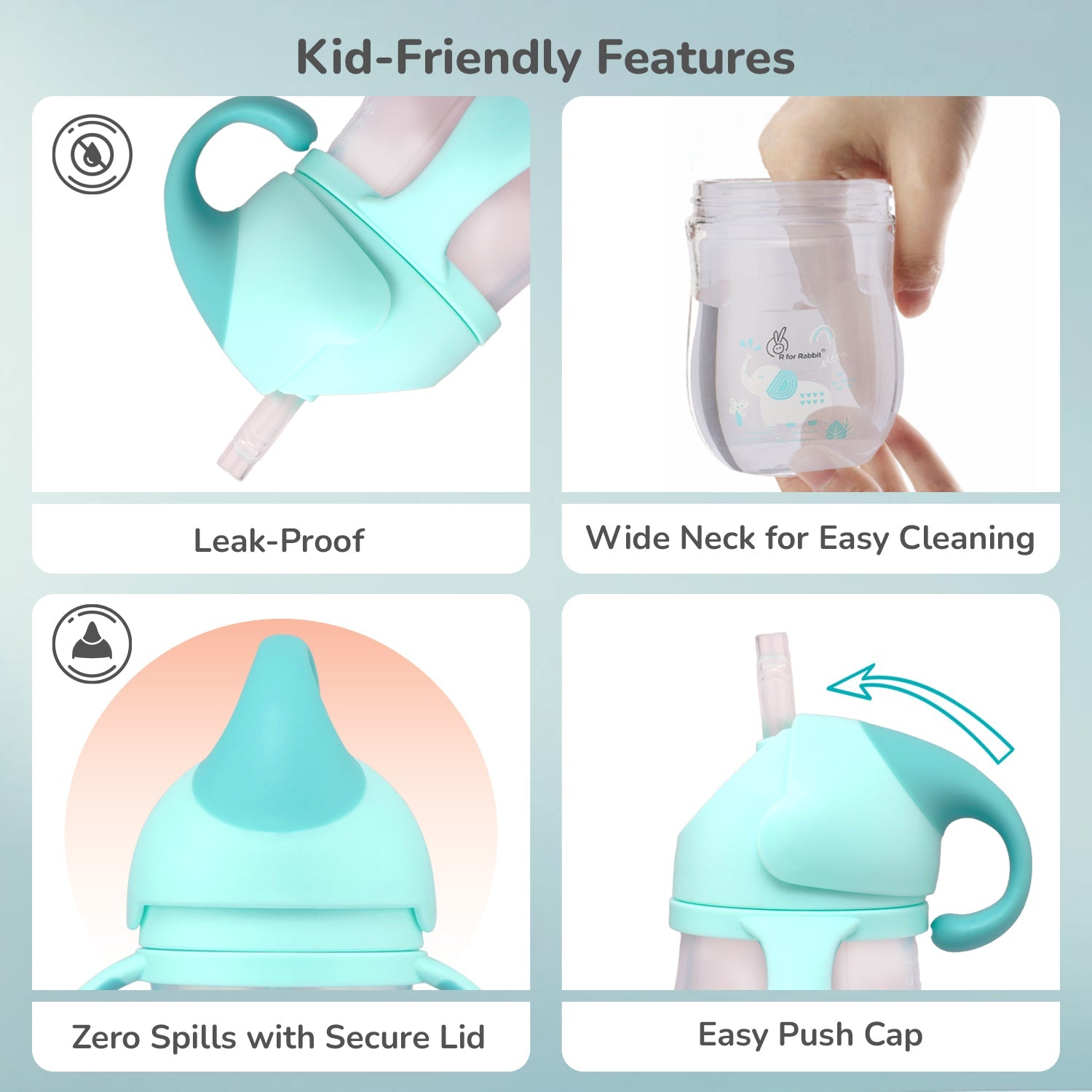 R for Rabbit Trunky Straw Sipper Lake Blue Feeding Nursing and Nursery - Sippers