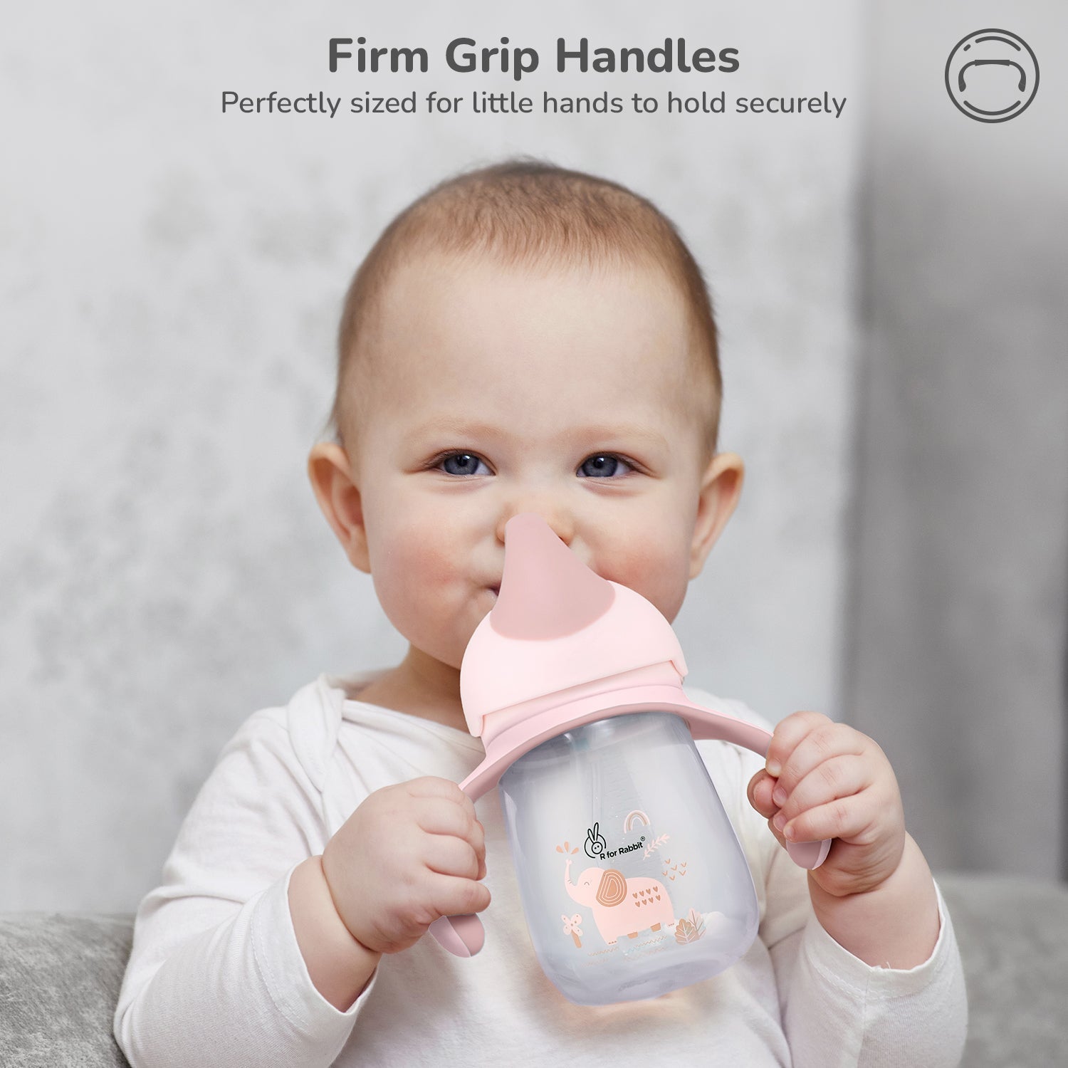 R for Rabbit Trunky Straw Sipper Peach Pink Feeding Nursing and Nursery - Sippers