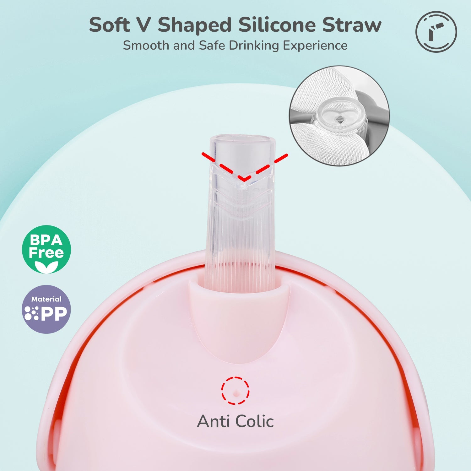 R for Rabbit Trunky Straw Sipper Peach Pink Feeding Nursing and Nursery - Sippers