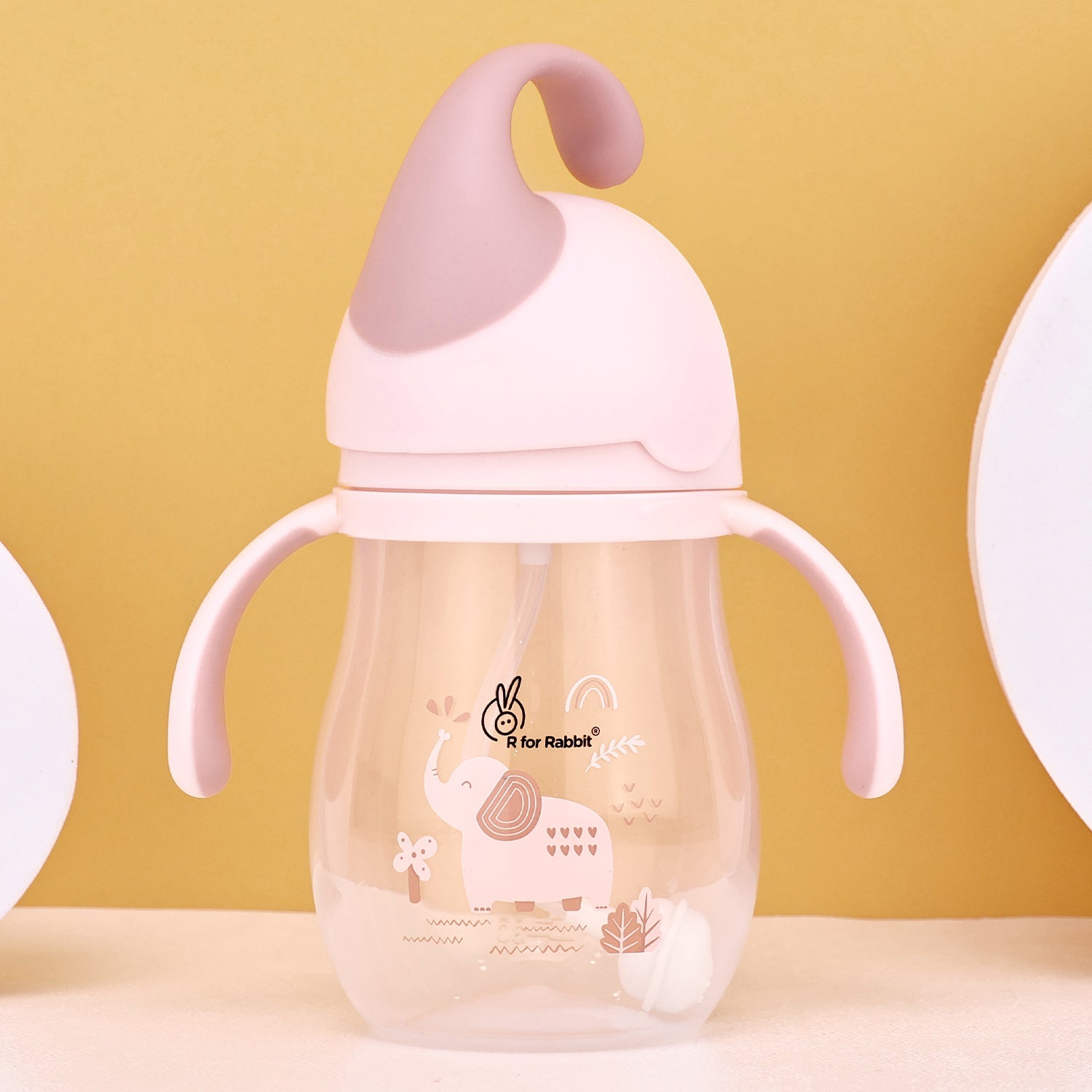 R for Rabbit Trunky Straw Sipper Peach Pink Feeding Nursing and Nursery - Sippers