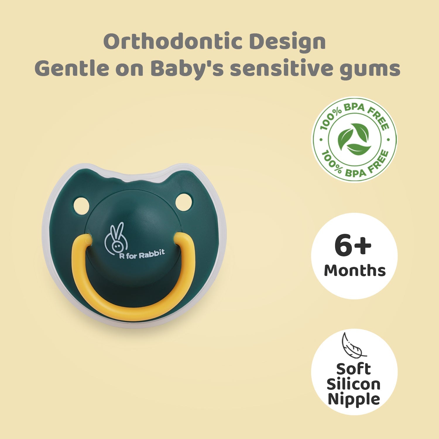 R for Rabbit Tusky Size - L - Green - Pacifiers