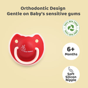 R for Rabbit Tusky Size - L - Red - Pacifiers