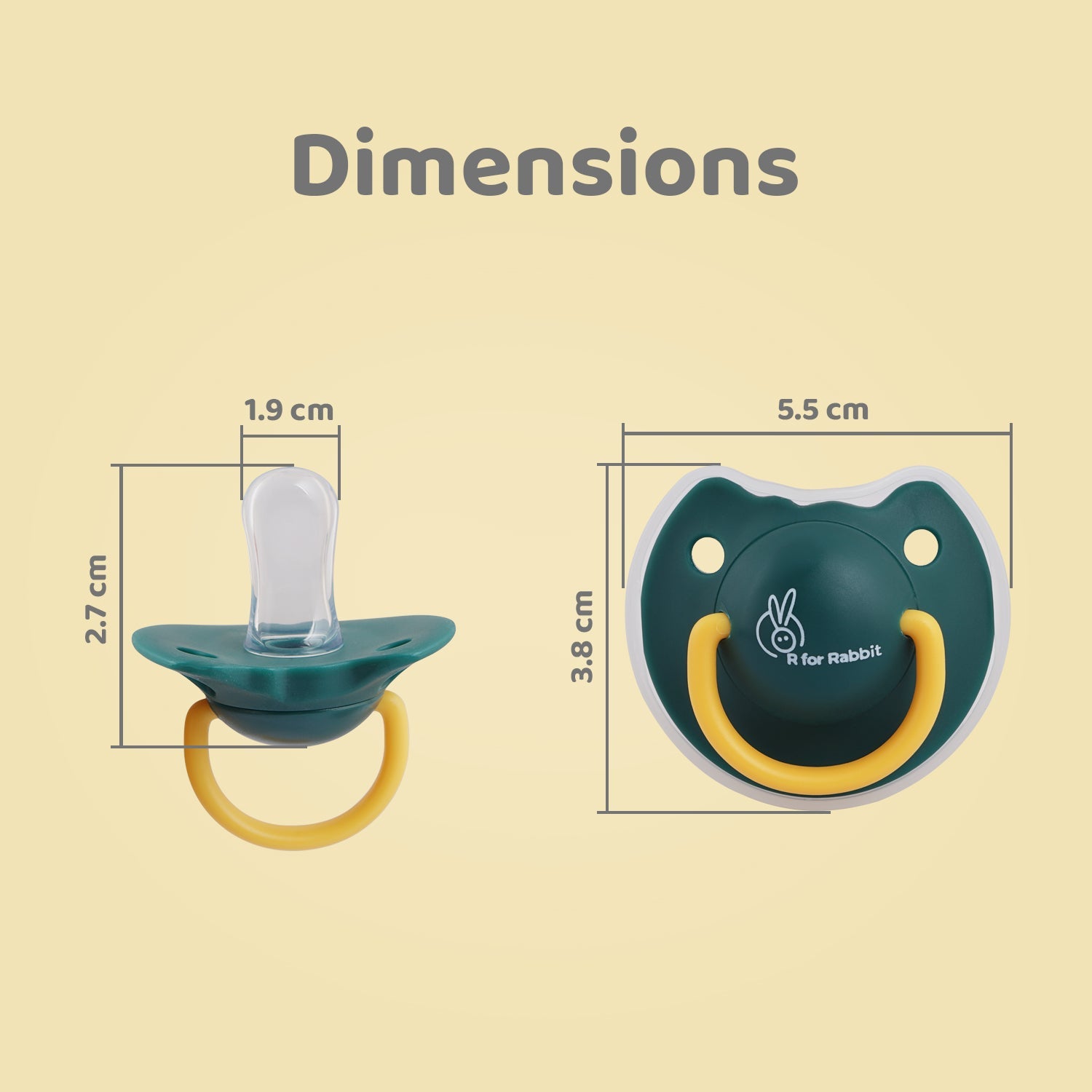 R for Rabbit Tusky Size - M - Green - Pacifiers