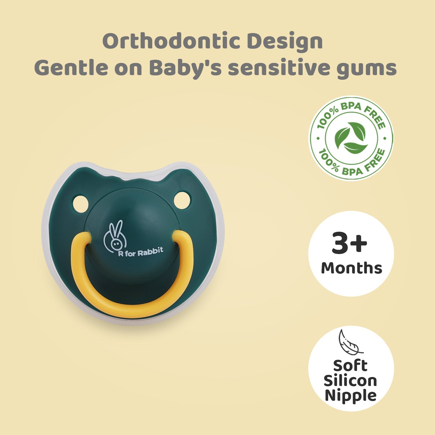 R for Rabbit Tusky Size - M - Green - Pacifiers