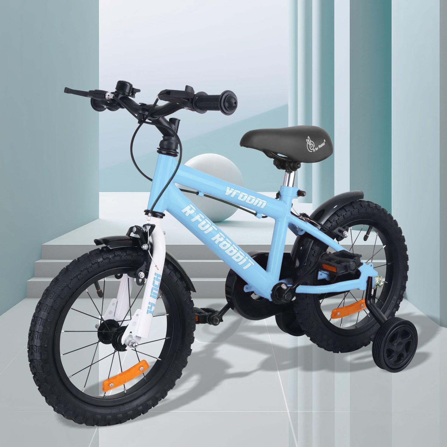 R for Rabbit Vroom Bicycle Lake Blue - 14Inch - BLVRLB14