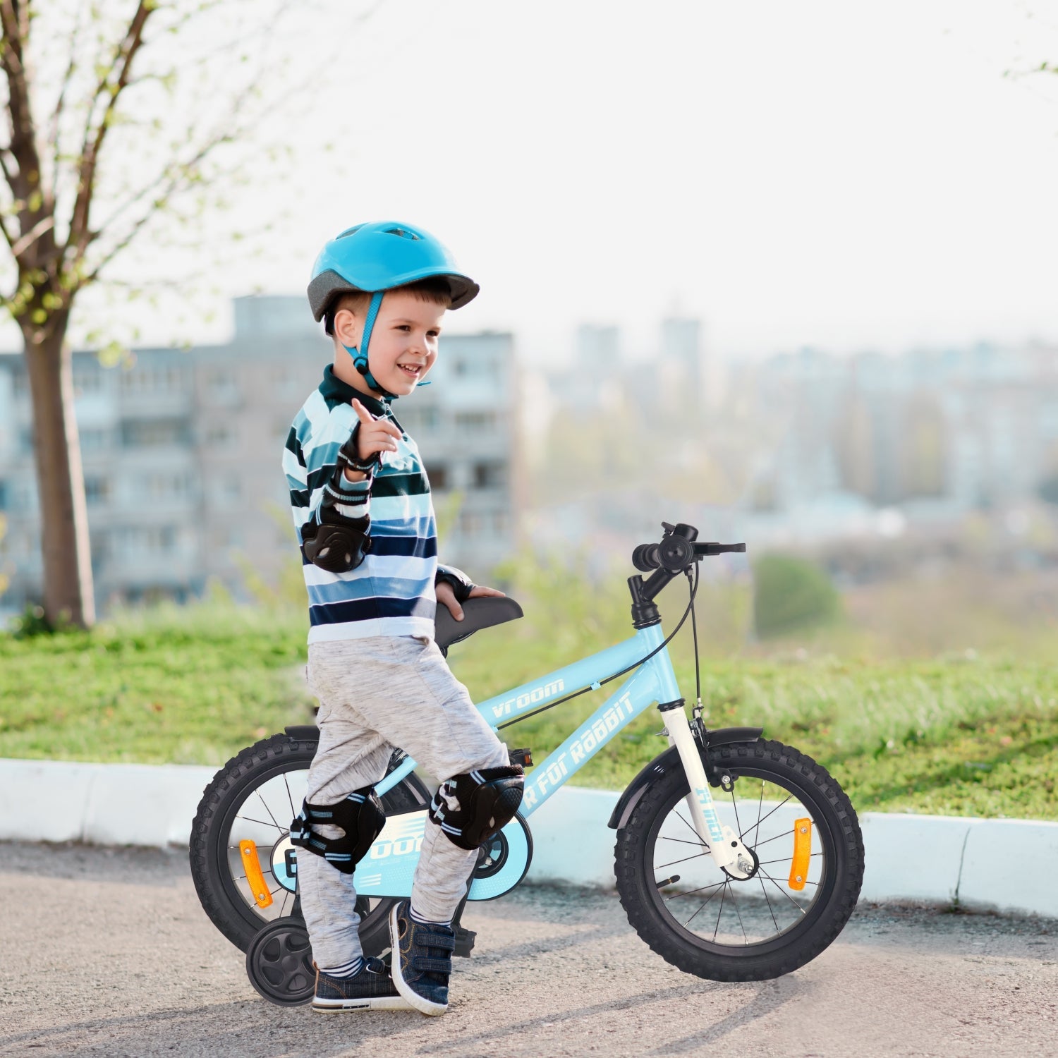 R for Rabbit Vroom Bicycle Lake Blue - 14Inch - BLVRLB14