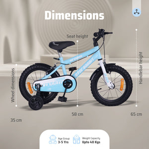 R for Rabbit Vroom Bicycle Lake Blue - 14Inch - BLVRLB14