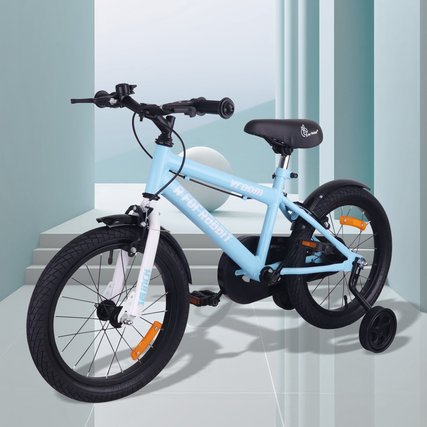 R for Rabbit Vroom Bicycle Lake Blue - 16Inch - BLVRLB16