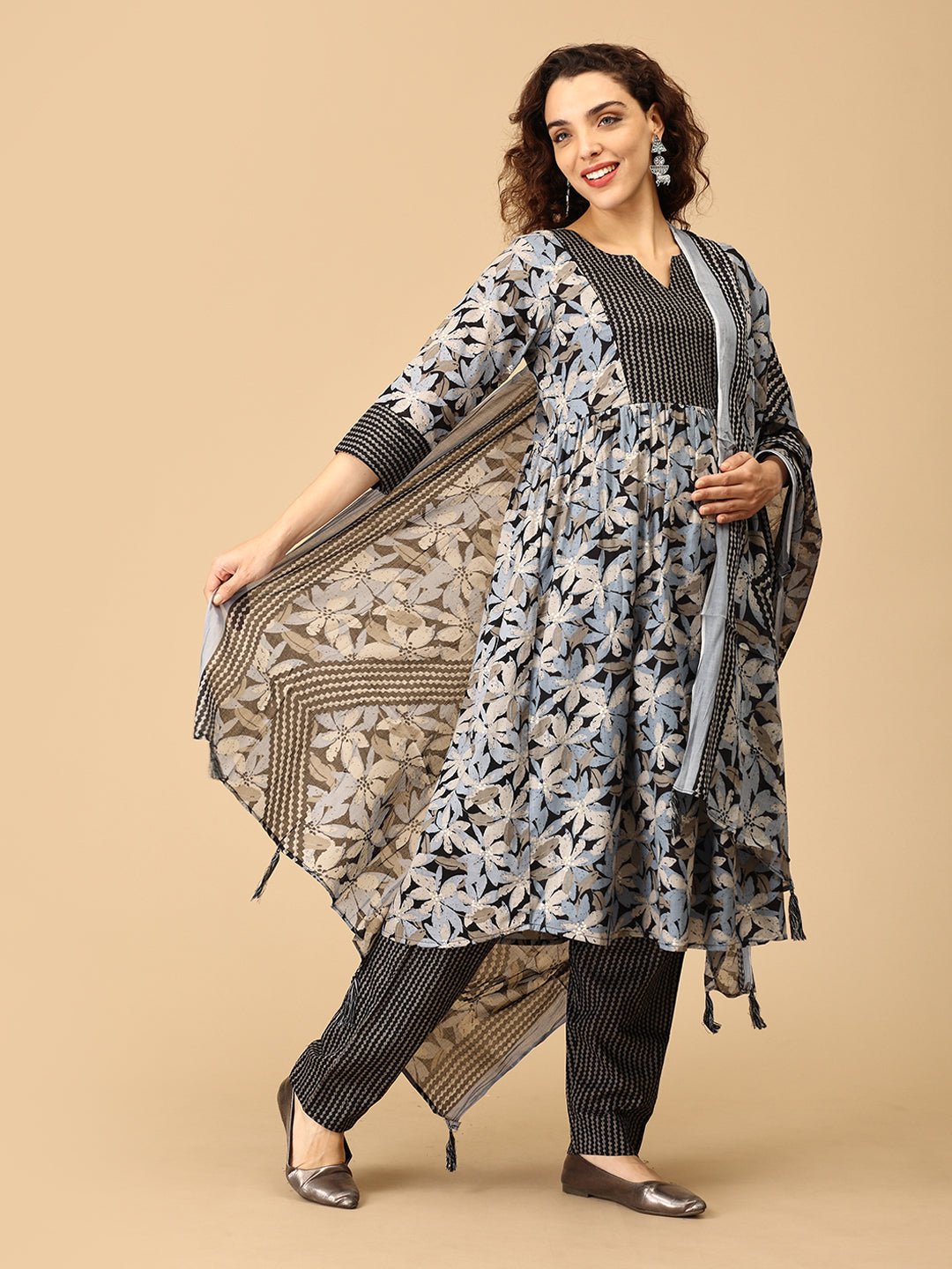 Raag Ranjani Maternity and Nursing Kurta Set With Dupatta - MEW - SK - RAGRN - S