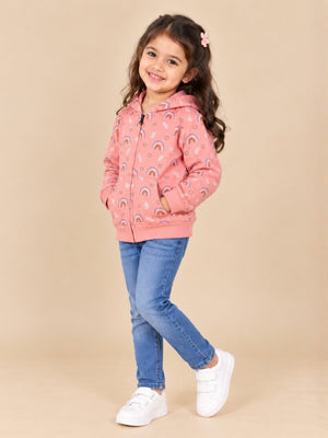 Rainbow Land Zipper Jacket - 0-6 Months Kids Winter Zipper Jackets