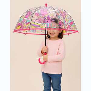 Rainbow Unicorn theme Dome style Transparent Umbrella for Kids, 1 - 5years - Monsoon Wear