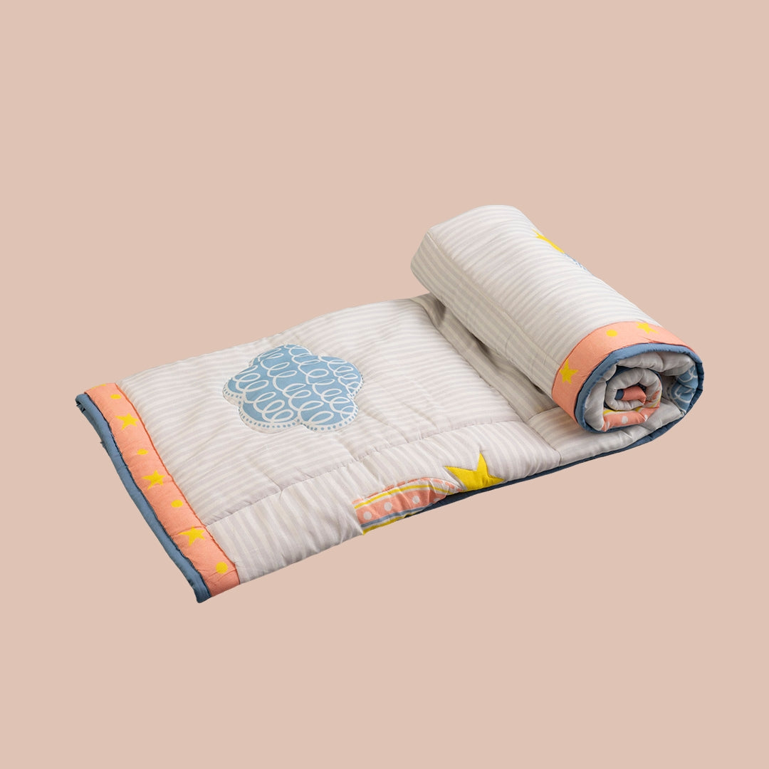 Gudgoodie Premium Cotton Muslin AC Quilt  Blanket- Rainbow Dreams