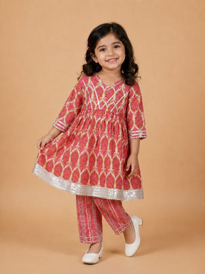 Rang Bagh Girls Anarkali Kurta Set - 0-6 Months Girls Ethnic Set