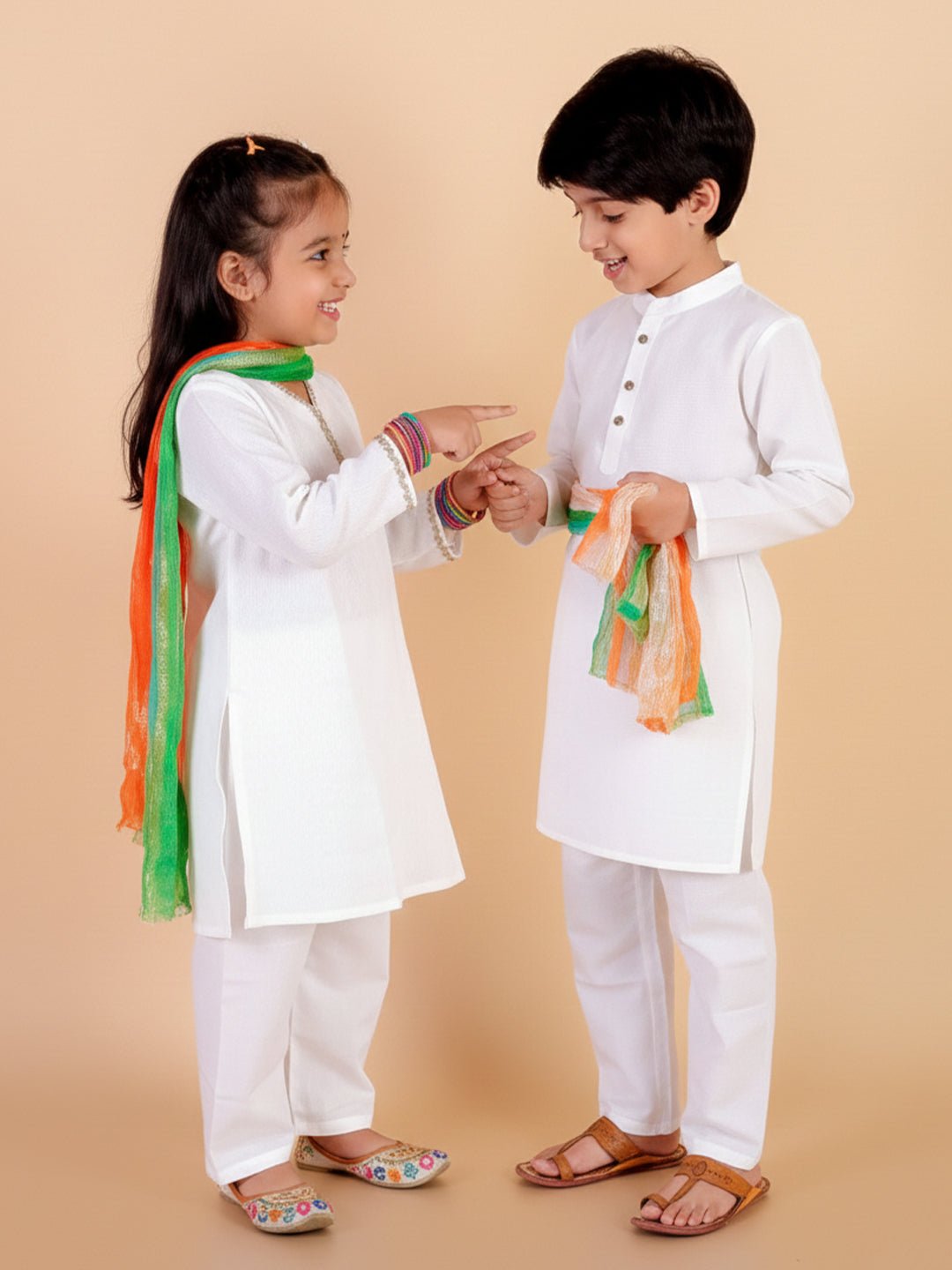 Rang De Sibling Ethnic Set - Twinning Combo