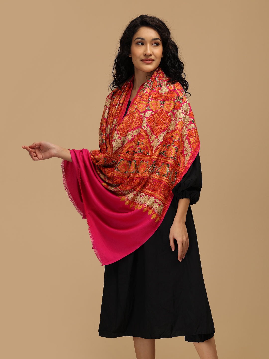 Rang - e - Raani Embroidered Woolen Stoles - Onesize Winter Stoles