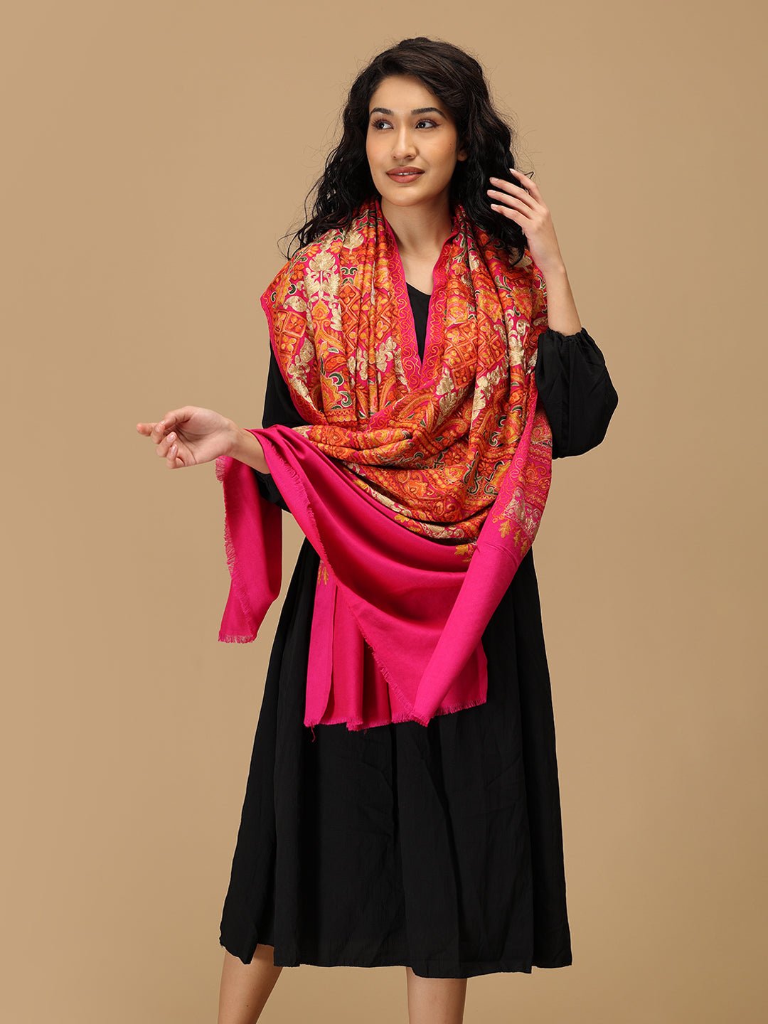 Rang - e - Raani Embroidered Woolen Stoles - Onesize Winter Stoles