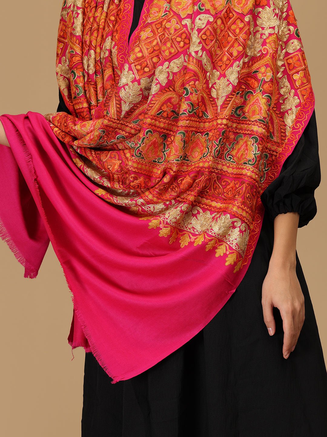 Rang - e - Raani Embroidered Woolen Stoles - Onesize Winter Stoles