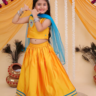 Rang Radha Girls Embroidered Lehenga Set - KES - BK - RNRGL - 0 - 6