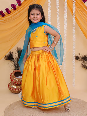 Rang Radha Girls Embroidered Lehenga Set - KES - BK - RNRGL - 0 - 6