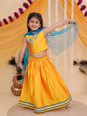 Rang Radha Girls Embroidered Lehenga Set - KES - BK - RNRGL - 0 - 6