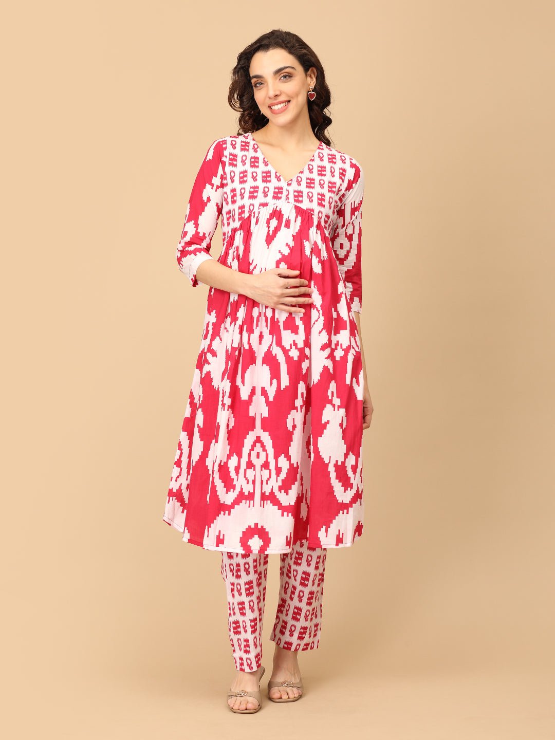 Rani Reboot Maternity and Nursing Kurta Set With Dupatta - MEW - SK - RNRBT - S