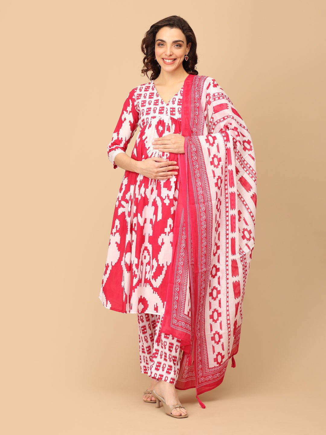 Rani Reboot Maternity and Nursing Kurta Set With Dupatta - MEW - SK - RNRBT - S