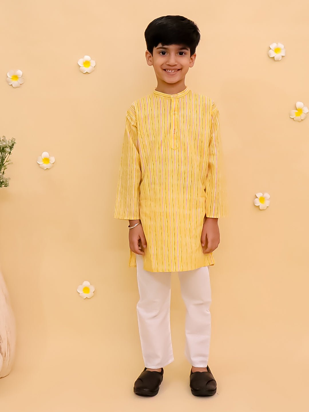 Ray of Style Boys Floral Print Jacket And Kurta Pajama Set - KES - SC - RYOSBY - 0 - 6
