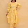 Ray of Style Floral Print Panelled Anarkali Kurta Set - TWN - SC - RYSWN - S