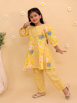 Ray of Style Girls Floral Print Anarkali Kurta Set - KES - SC - RYOSGR - 0 - 6