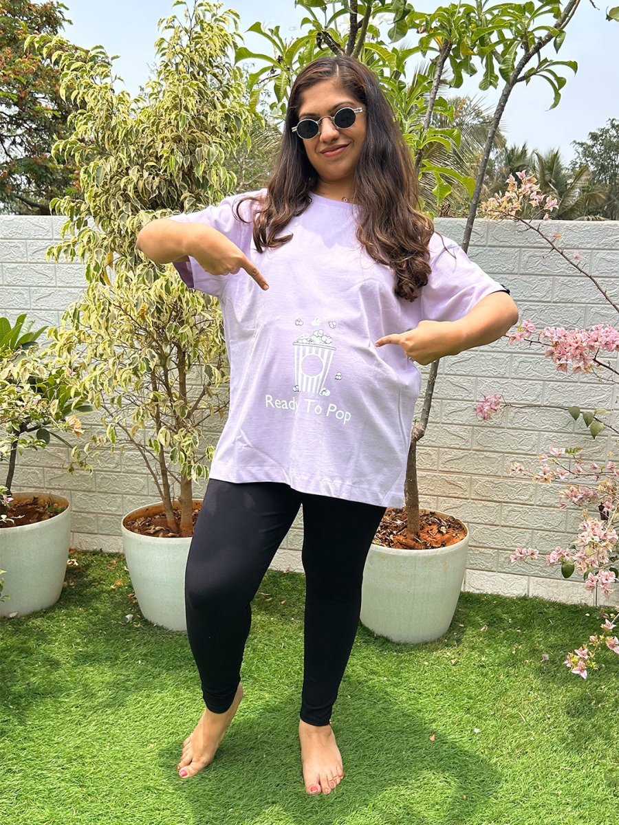 Ready To Pop Oversized Mumma T shirt - MAT-SC-RDPOV-S