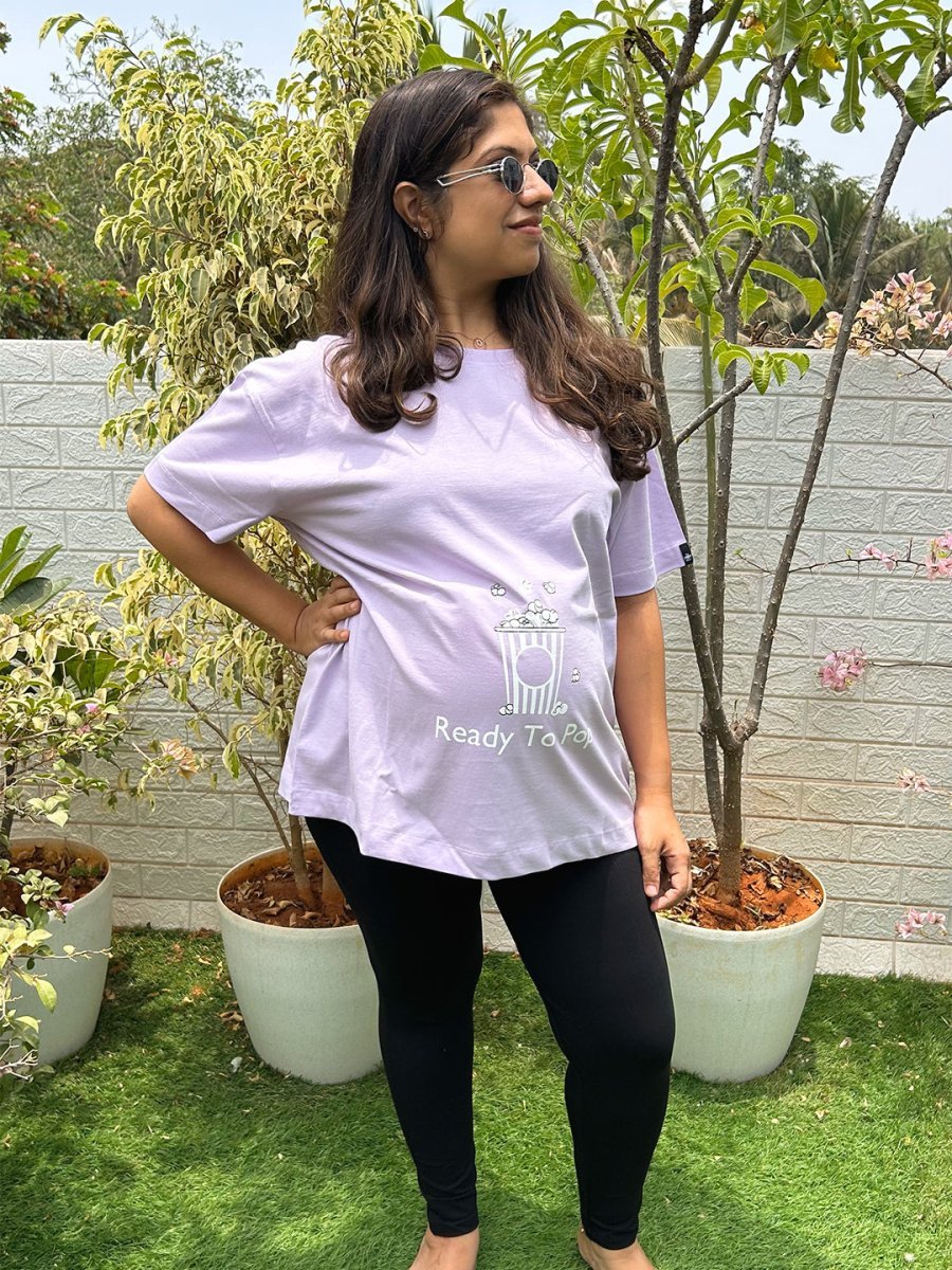 Ready To Pop Oversized Mumma T shirt - MAT-SC-RDPOV-S