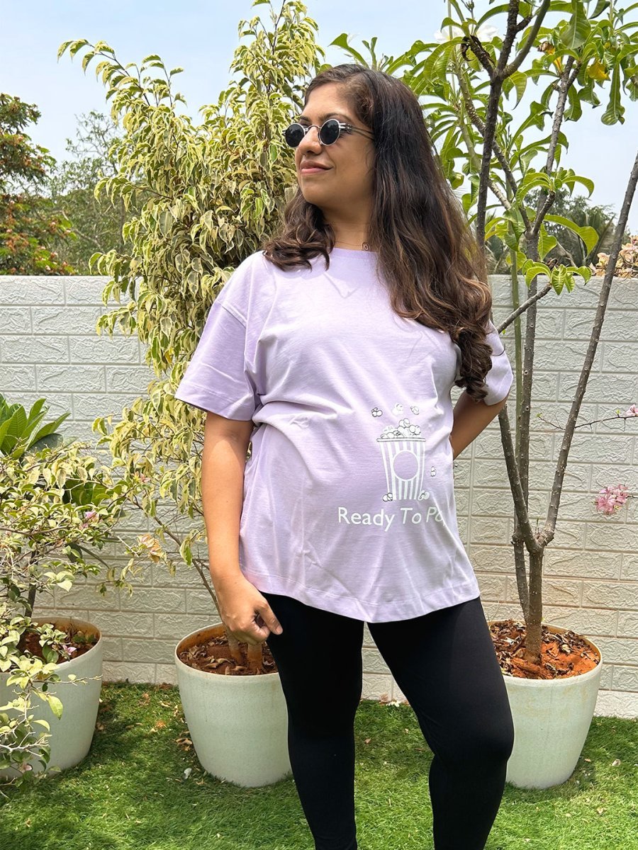 Ready To Pop Oversized Mumma T shirt - MAT-SC-RDPOV-S