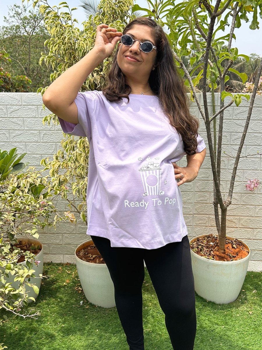 Ready To Pop Oversized Mumma T shirt - MAT-SC-RDPOV-S