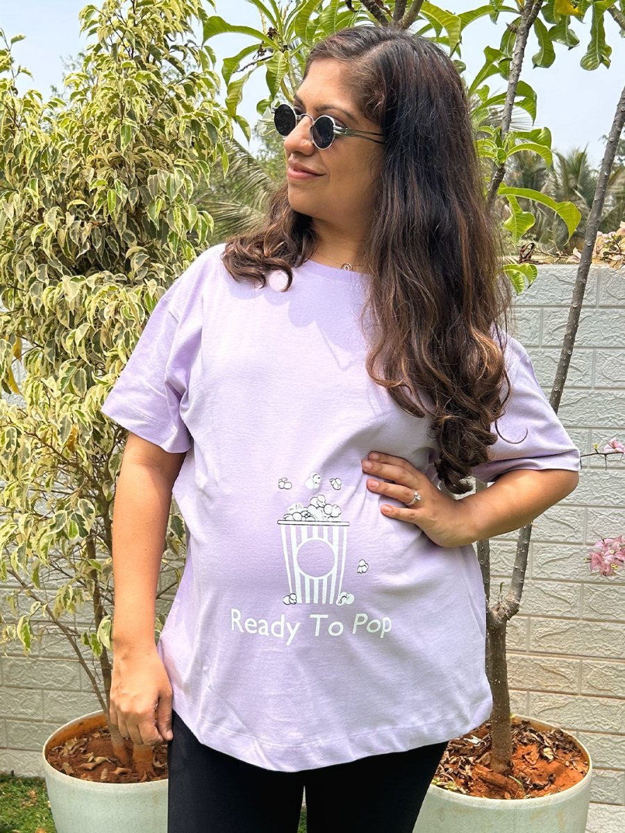 Ready To Pop Oversized Mumma T shirt - MAT-SC-RDPOV-S
