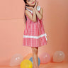 Red Checkered  Girls Casual Dress