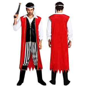 Red Coat Pirate Adult Halloween Costume Fancy Dress Up - M Halloween