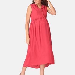 Red Cosmos Maternity and Nursing Dress - DRS-RDCSM-S