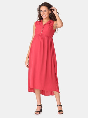 Red Cosmos Maternity and Nursing Dress - DRS-RDCSM-S