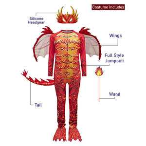 Red Dragon,Kids Halloween Costume Fancy Dress Up - 5 - 6 Years Halloween