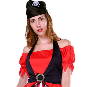 Red dress Pirate Adult Halloween Costume Fancy Dress Up - M Halloween