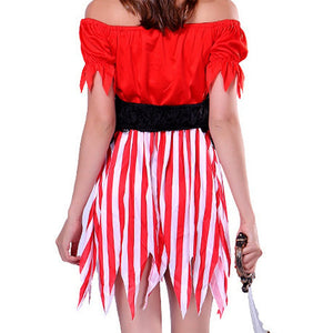 Red dress Pirate Adult Halloween Costume Fancy Dress Up - M Halloween
