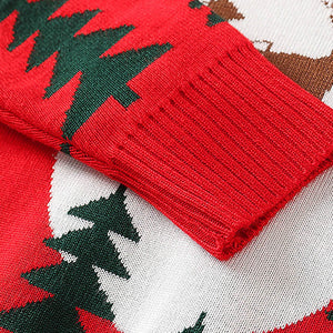 Red Flying Sleigh Knitted Christmas cardigan Sweater for Kids - 3 - 4 Years Winter Wear