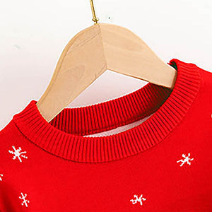 Red Flying Sleigh Knitted Christmas cardigan Sweater for Kids - 3 - 4 Years Winter Wear