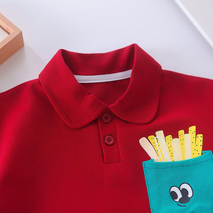 Red French Fries Themed 2 Pcs Shorts Set For Toddlers And Kids - 2 - 3 Years Kids Clothing