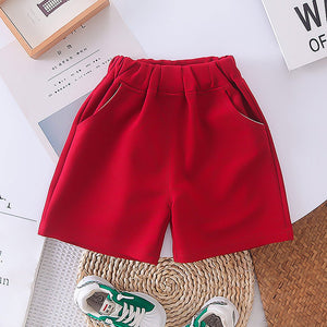 Red French Fries Themed 2 Pcs Shorts Set For Toddlers And Kids - 2 - 3 Years Kids Clothing