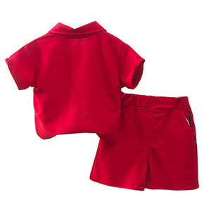 Red French Fries Themed 2 Pcs Shorts Set For Toddlers And Kids - 2 - 3 Years Kids Clothing