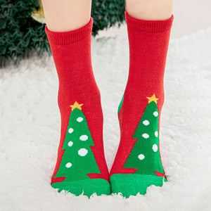 Red & Green Christmas Ankle Length Socks For Kids - Set Of 5 Pcs - 2 - 4 Years Christmas