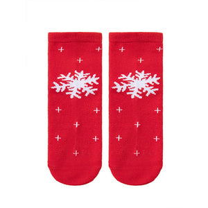 Red & Green Christmas Ankle Length Socks For Kids - Set Of 5 Pcs - 2 - 4 Years Christmas