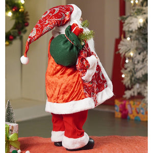 Red & Green robe Moving Face Musical christmas Santa Home and Table Décor - 24 inch Christmas