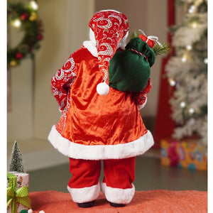 Red & Green robe Moving Face Musical christmas Santa Home and Table Décor - 24 inch Christmas